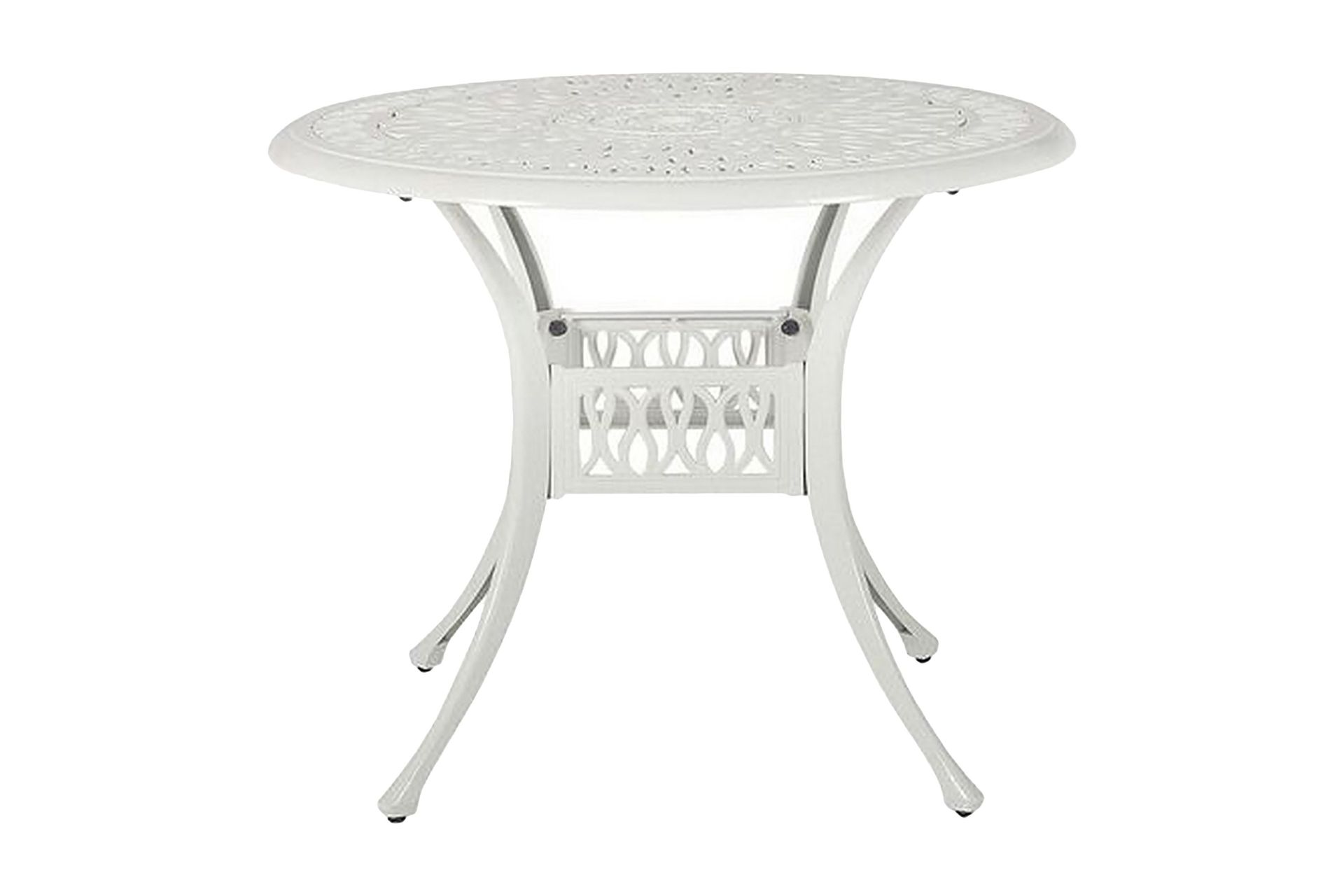 Hage Spisebord Hvit Aluminium Rundt ø 90 cm Utendørs Vintage