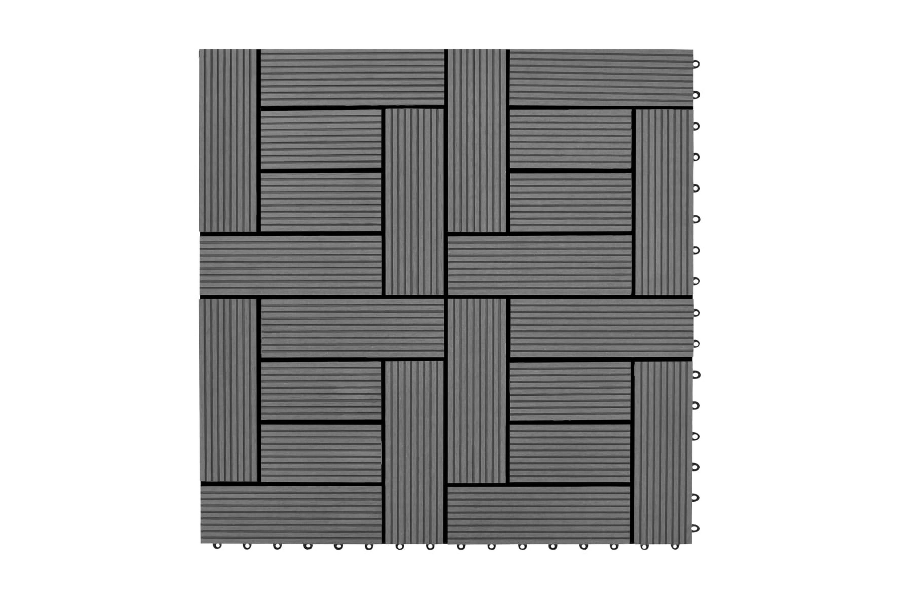 Be Basic Terrassebord 22 stk 30x30 cm 2 kvm WPC grå - Grå