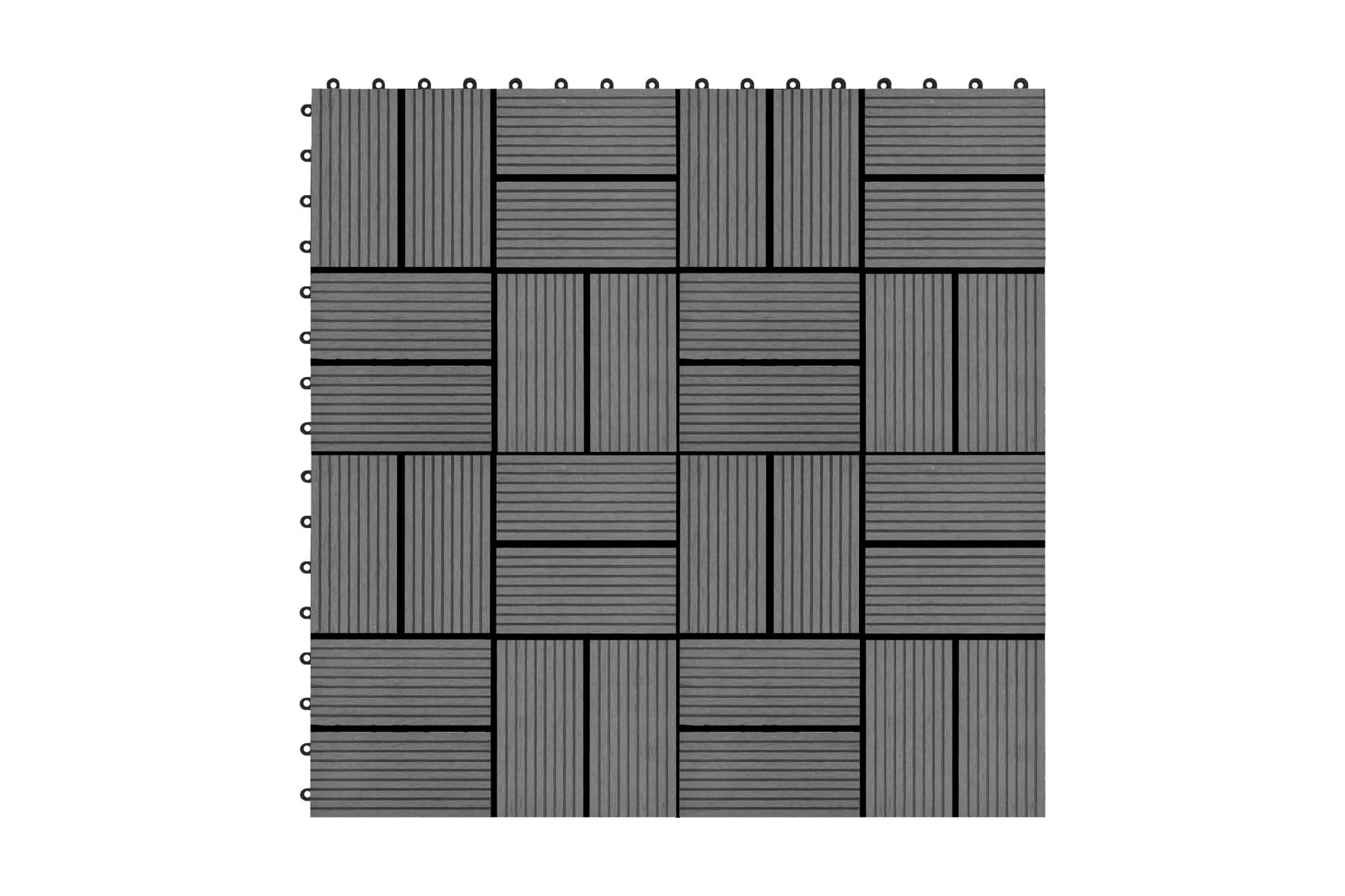 Be Basic Terrassebord 22 stk 30x30 cm 2 kvm WPC grå -