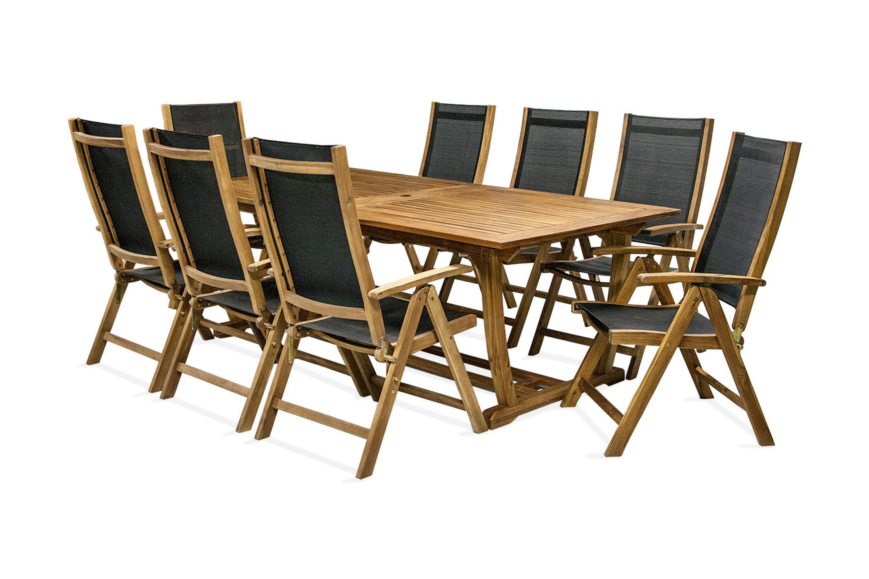 Haegruppe FREMTID bord og 8 stoler -