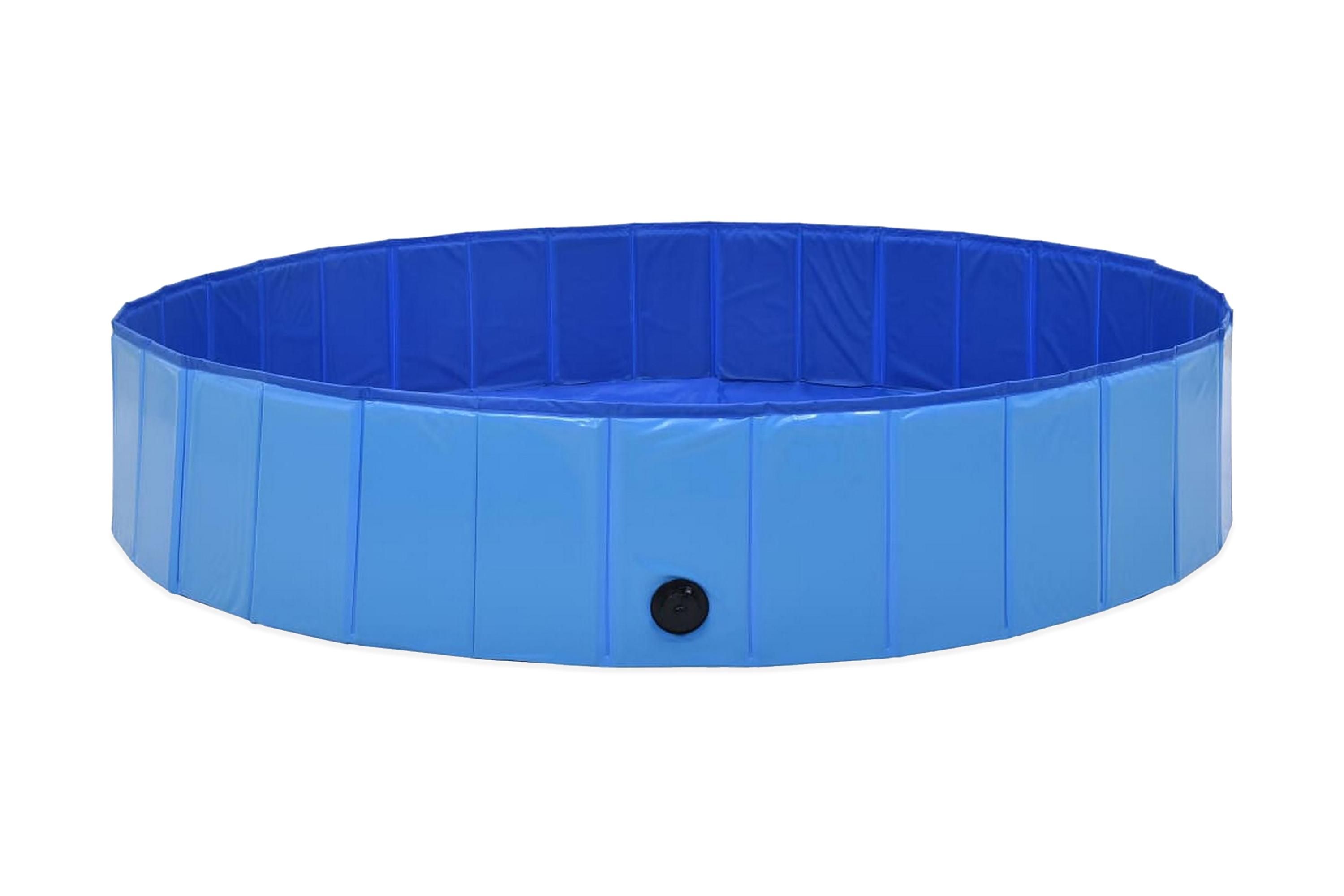 Sammenleggbart hundebasseng blå 160x30 cm PVC -
