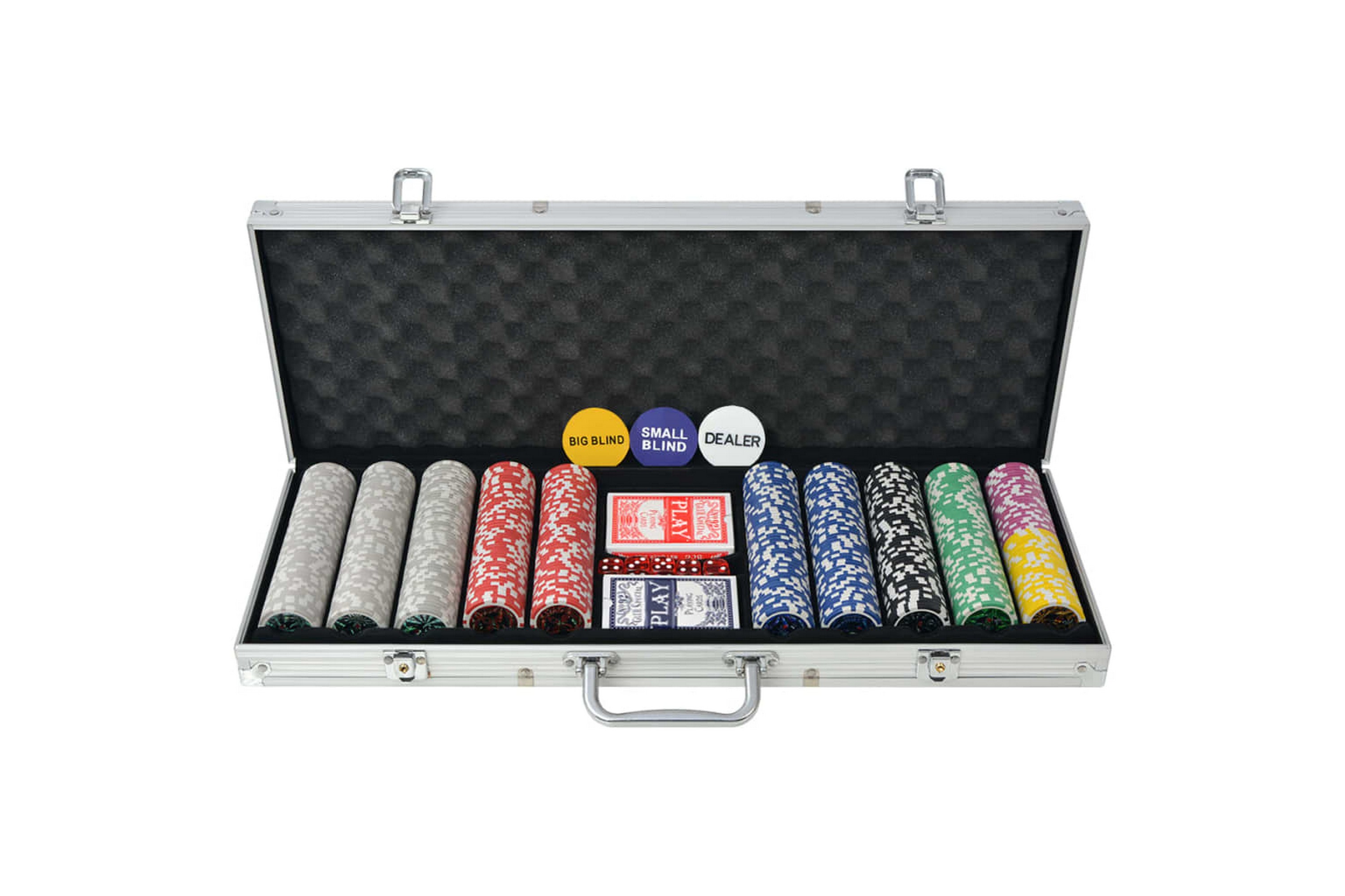Be Basic Pokersett med 500 laser-sjetonger aluminium -