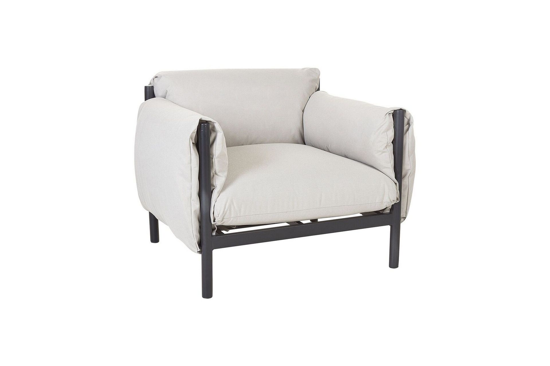 Hagestol Aluminium Svart Lysegrå Puter i Vannbestandig stoff