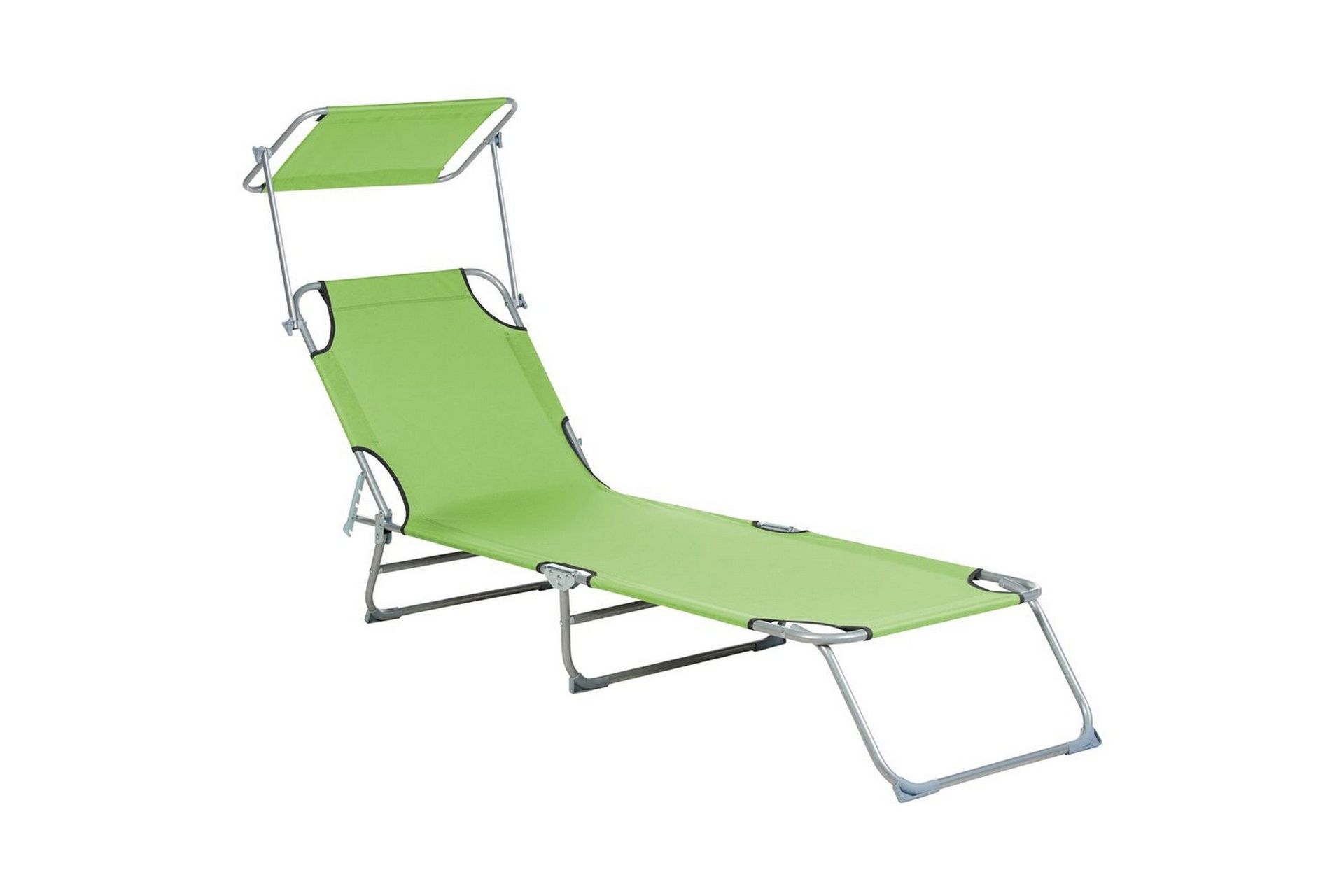 Hage Solseng Limegrønn Stålramme Sammenleggbar ryggstøtte Avtagbar Rustbestandig Uteplass Terrasse Moderne design