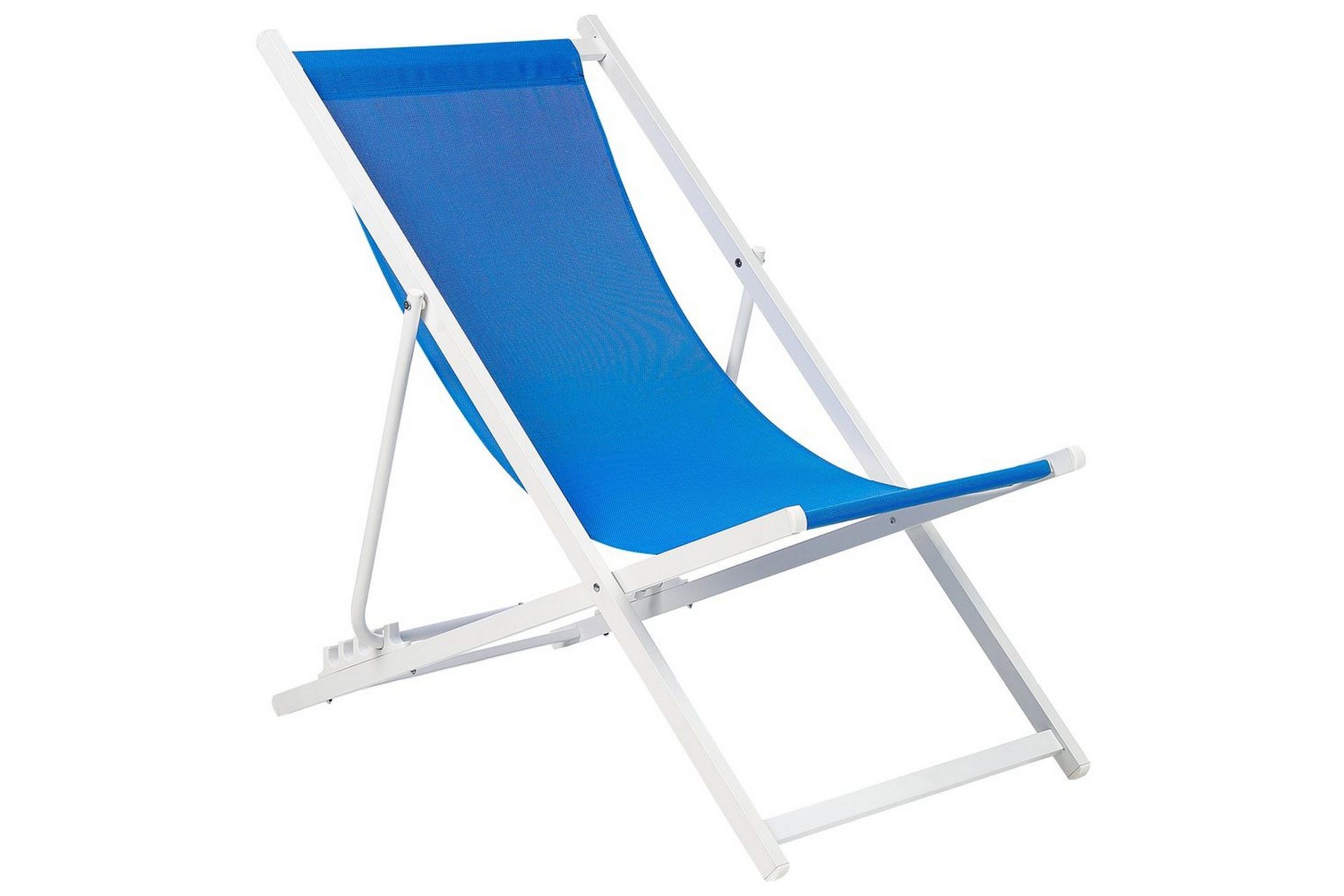 Sammenleggbar stol Svart Blå Textilene Slyngesete Strandstol Justerbar ryggstøtte Patio Recliner