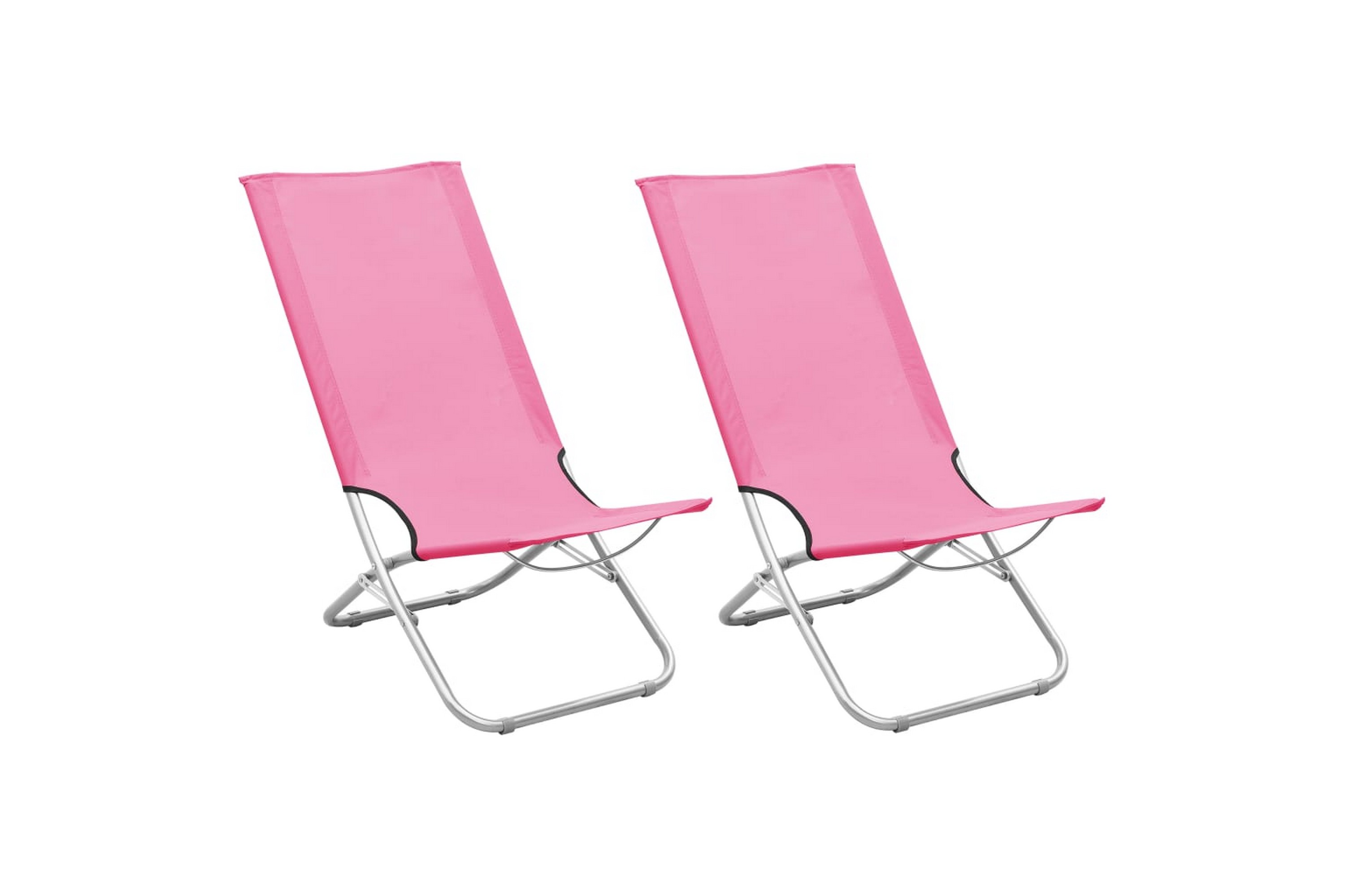 Be Basic Sammenleggbare strandstoler 2 stk rosa stoff - Rosa