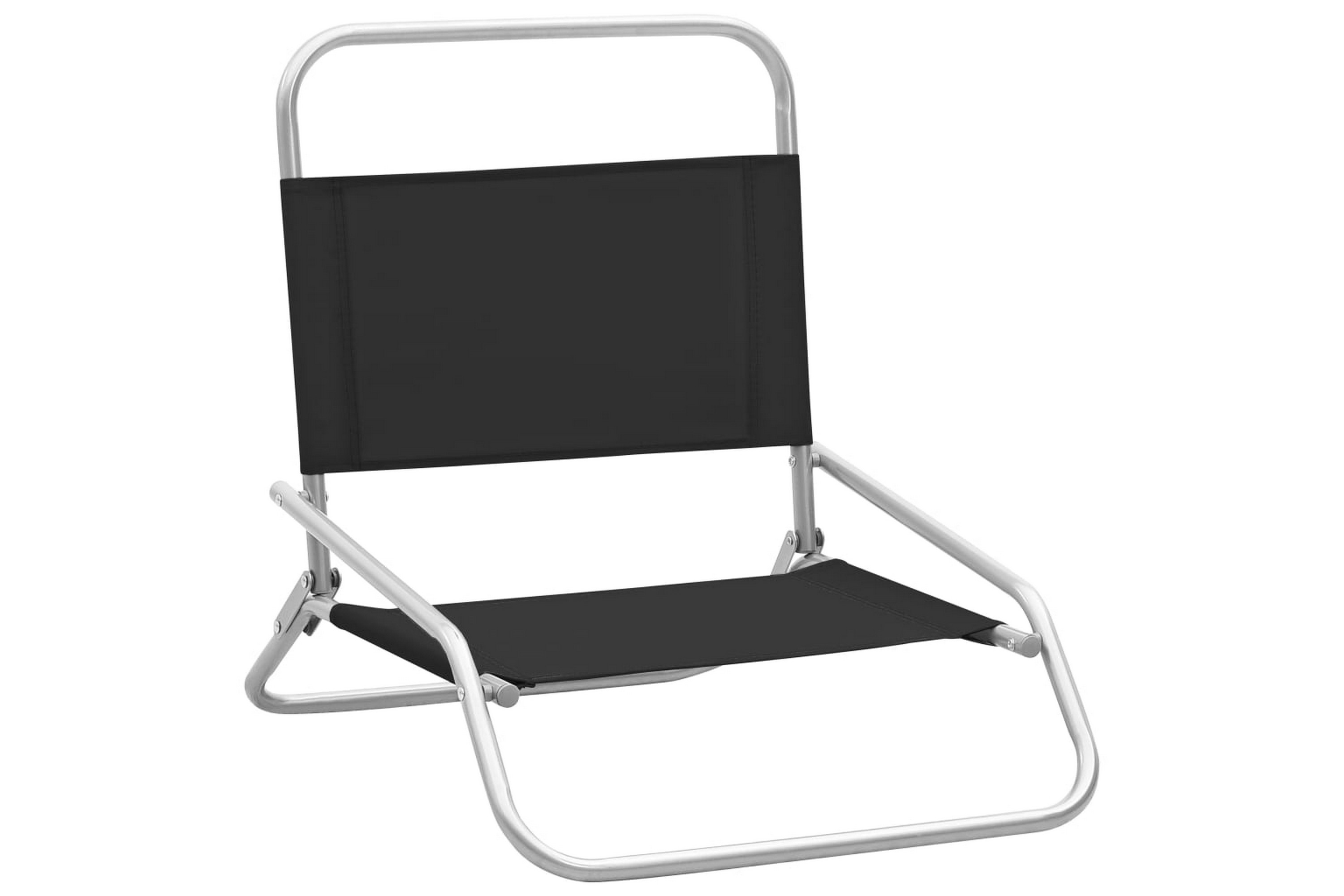 Be Basic Sammenleggbare strandstoler 2 stk svart stoff - Svart