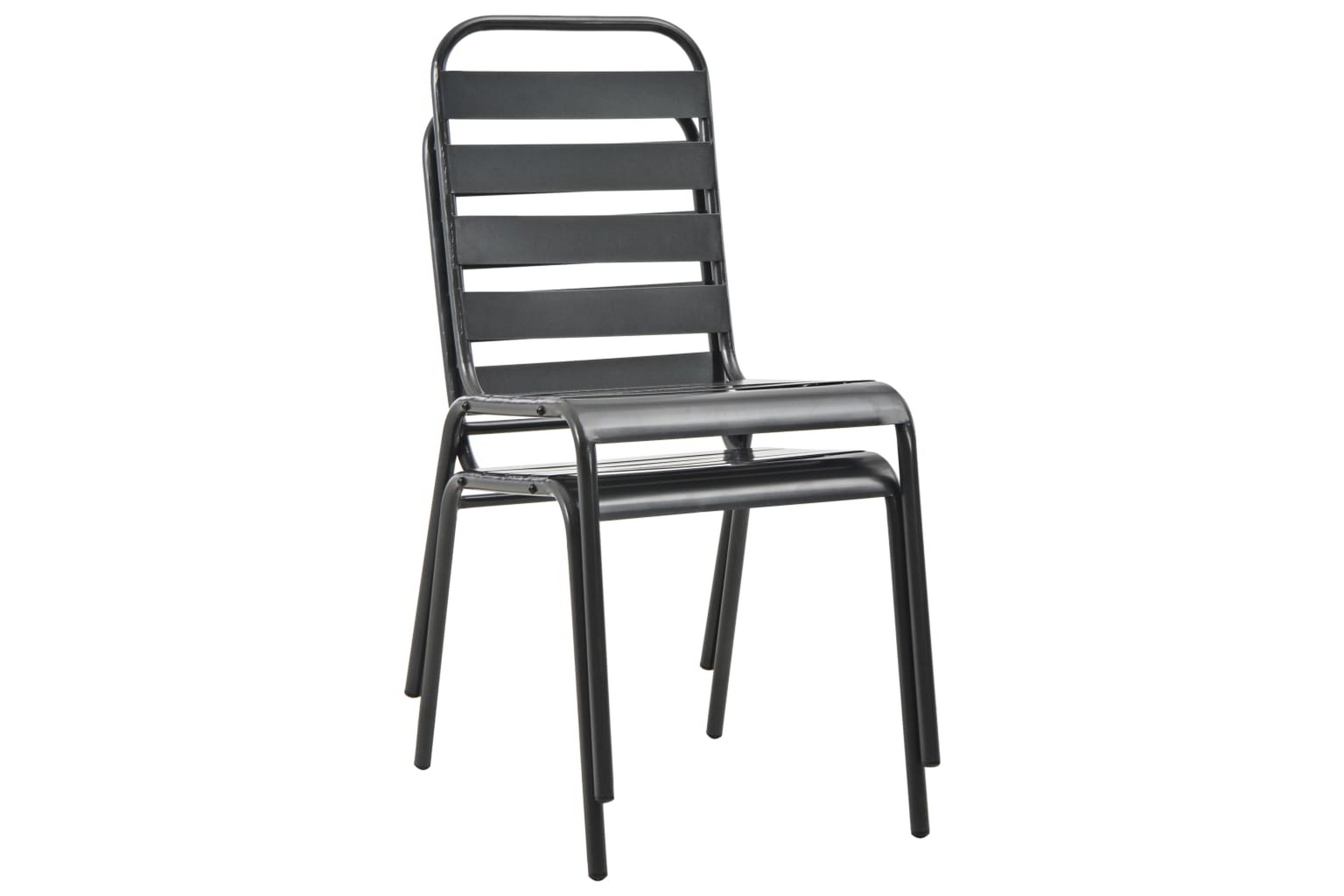 Be Basic Stablestoler 2 stk stål grå - Hvit|Svart