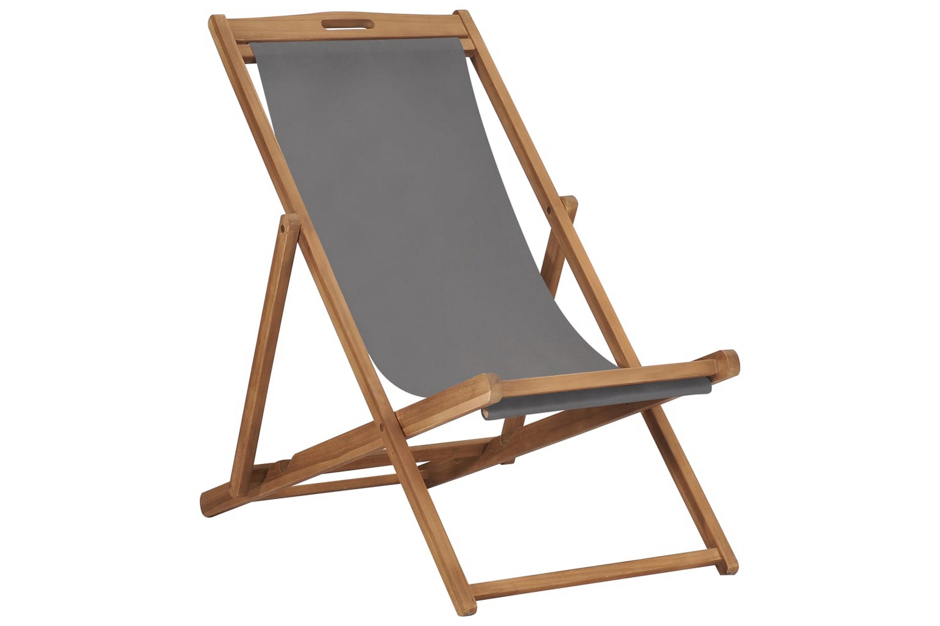 Be Basic Sammenleggbar strandstol heltre teak grå - Grå