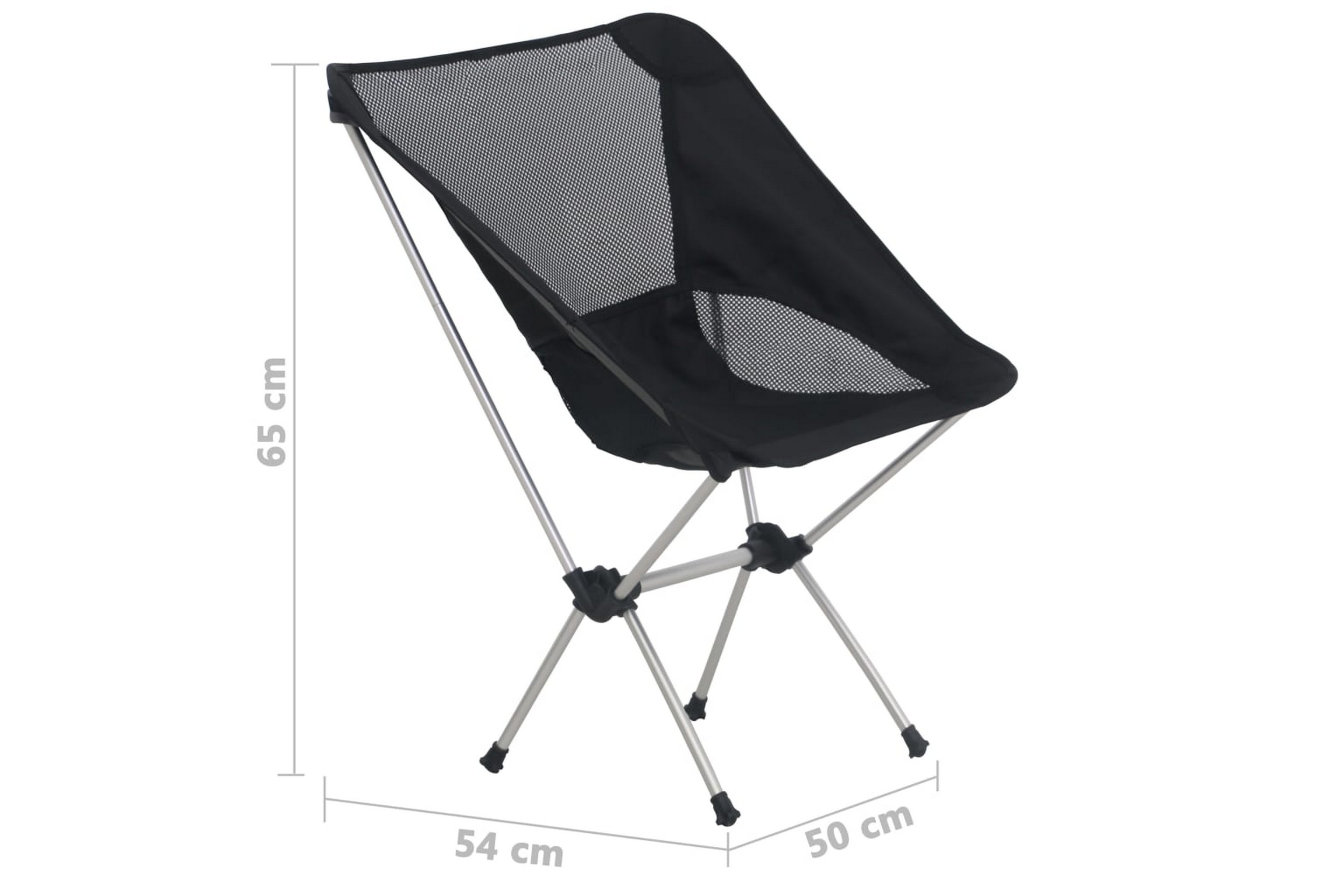 Be Basic Sammenleggbare campingstoler 2stk veske 54x50x56cm aluminium -