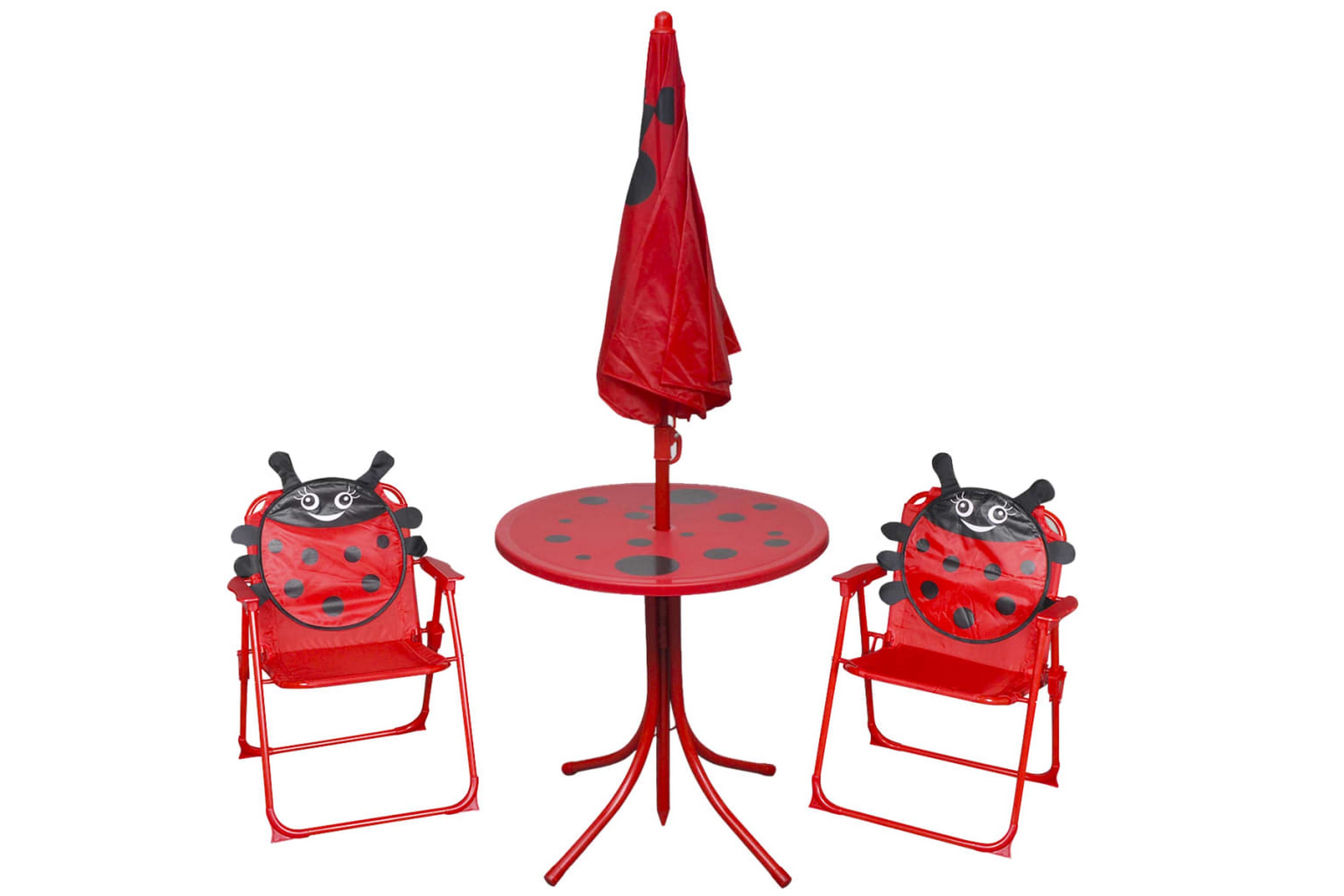 Be Basic Hagegruppe til barn med parasoll 3 deler rød - Rød