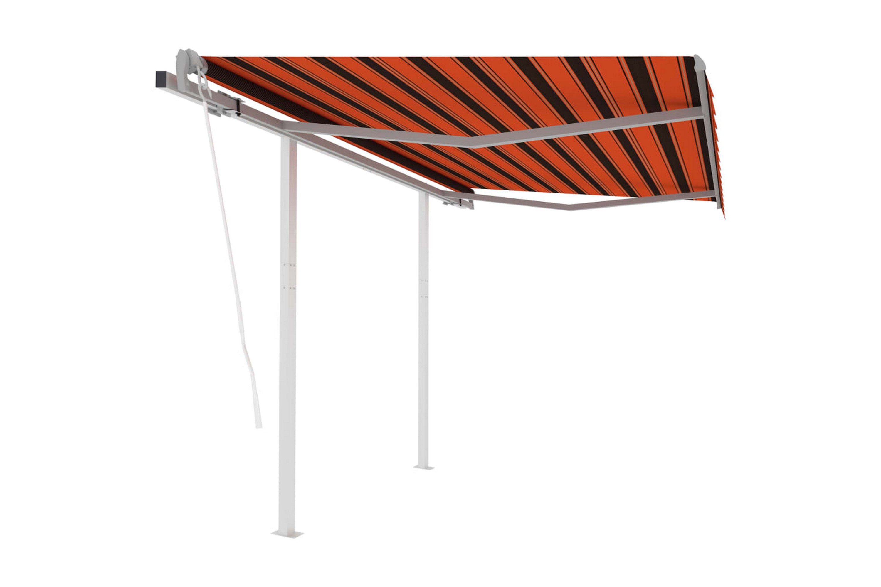 Be Basic Automatisk uttrekkbar markise med stolper 3x2,5 m - Oransj