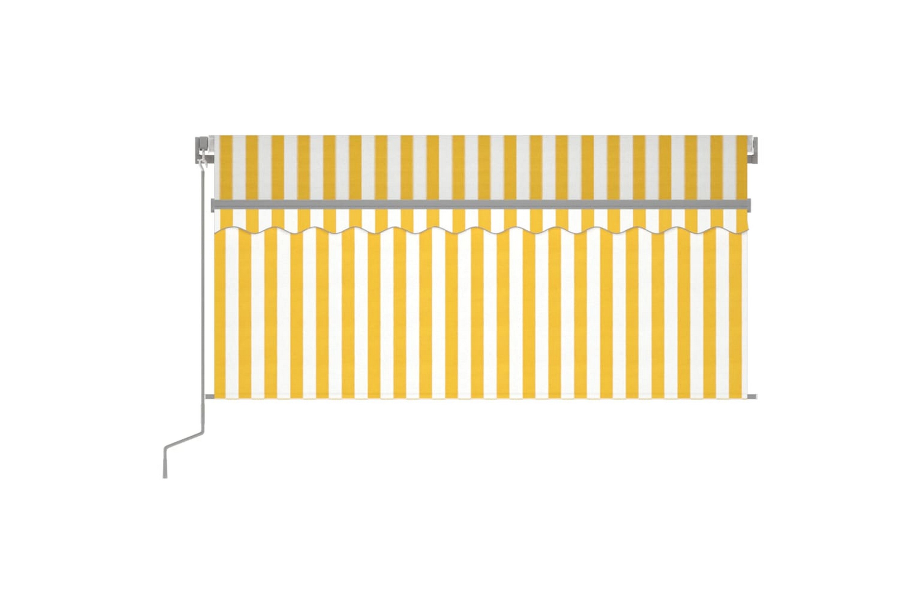 Be Basic Manuell markise med rullegardin og LED 3x2,5 m gul hvit - Gul