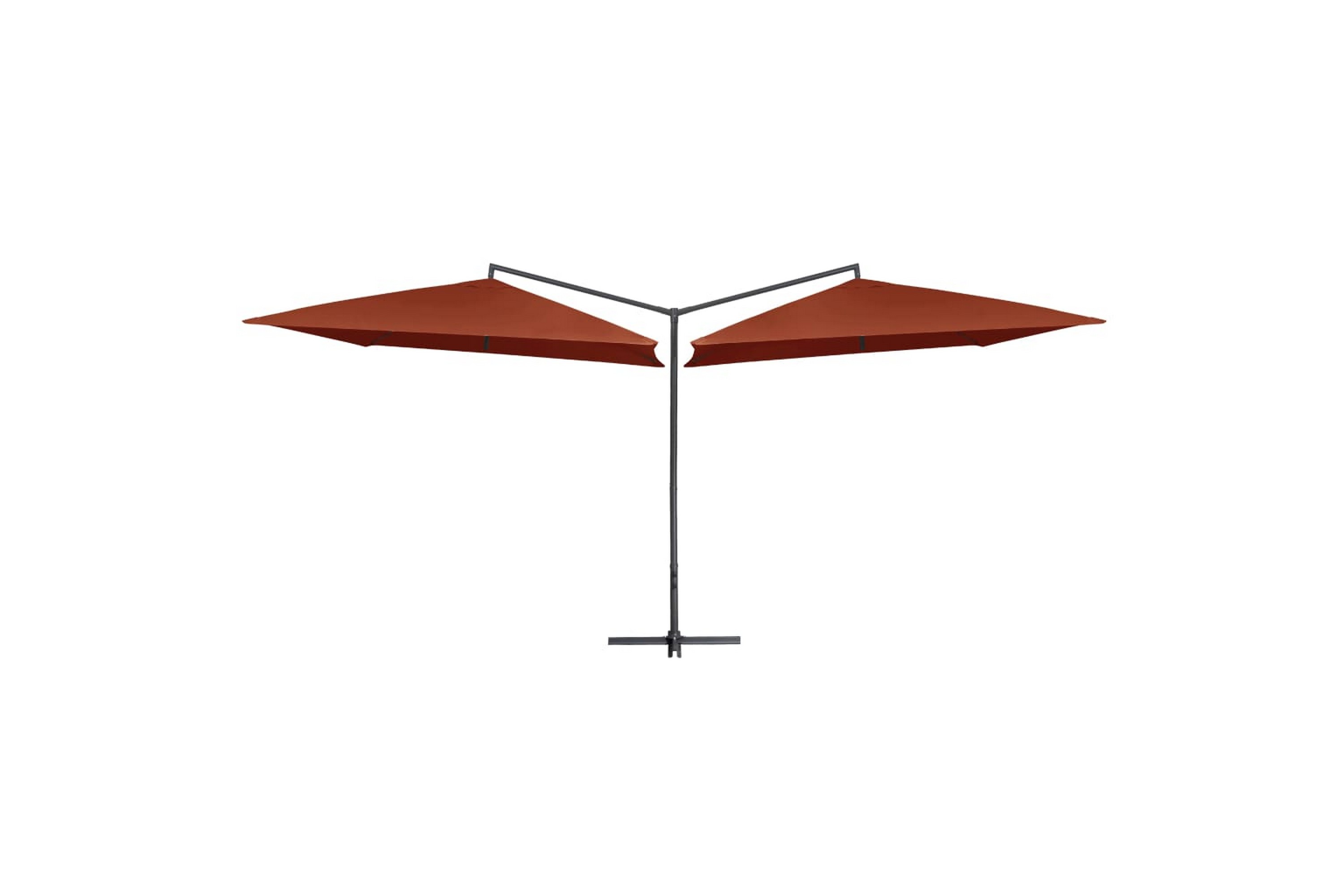 Be Basic Dobbel parasoll med stålstang 250x250 cm terrakotta - Oransj
