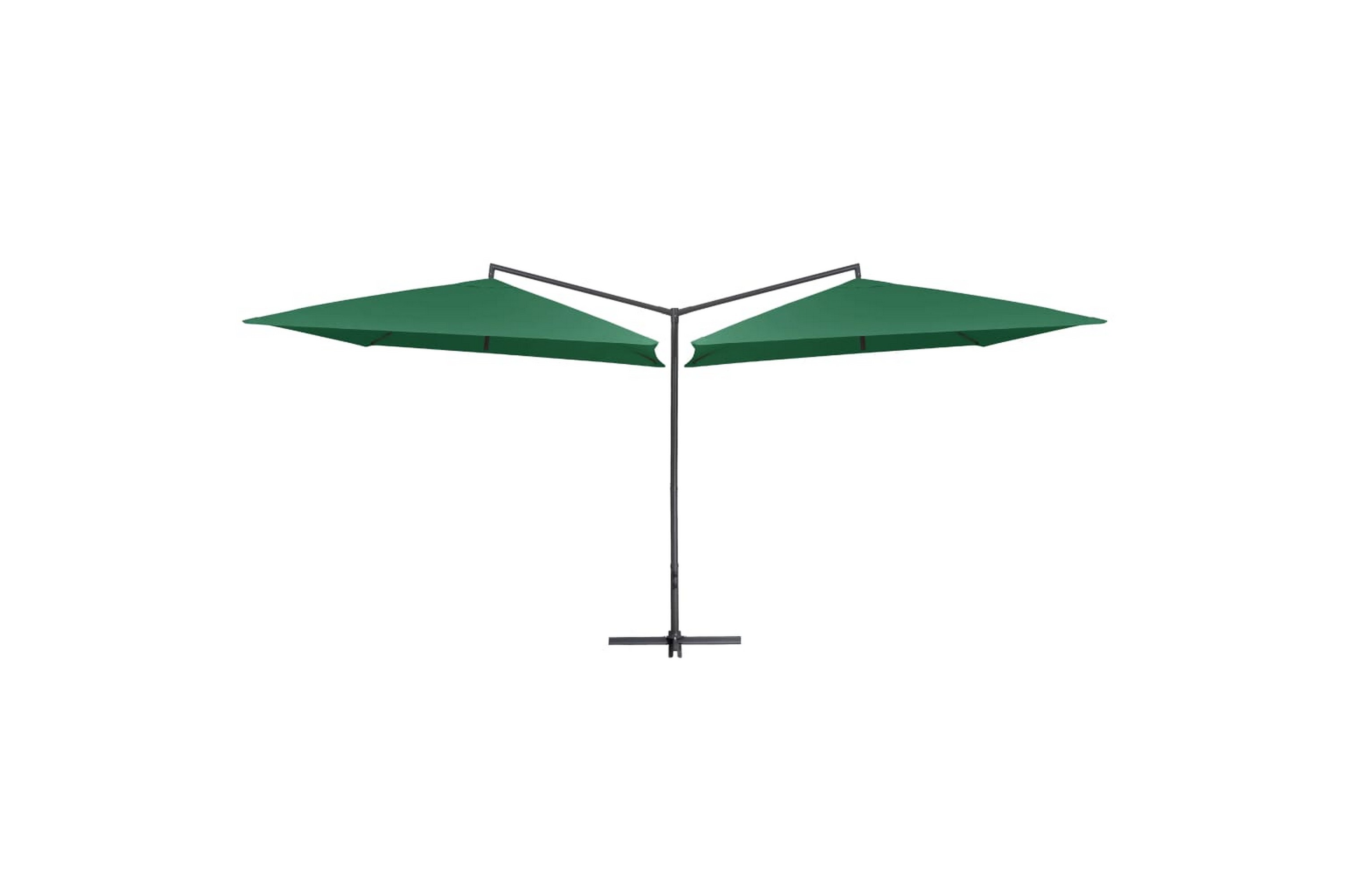 Be Basic Dobbel parasoll med stålstang 250x250 cm grønn - Grønn