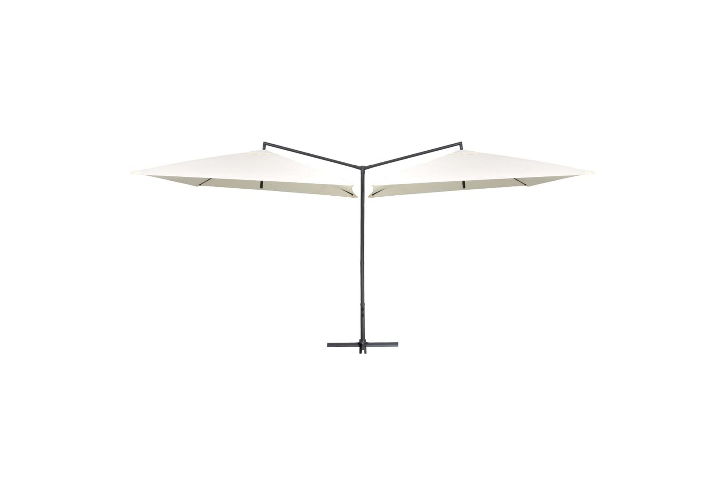 Be Basic Dobbel parasoll med stålstang 250x250 cm sandhvit - Hvit