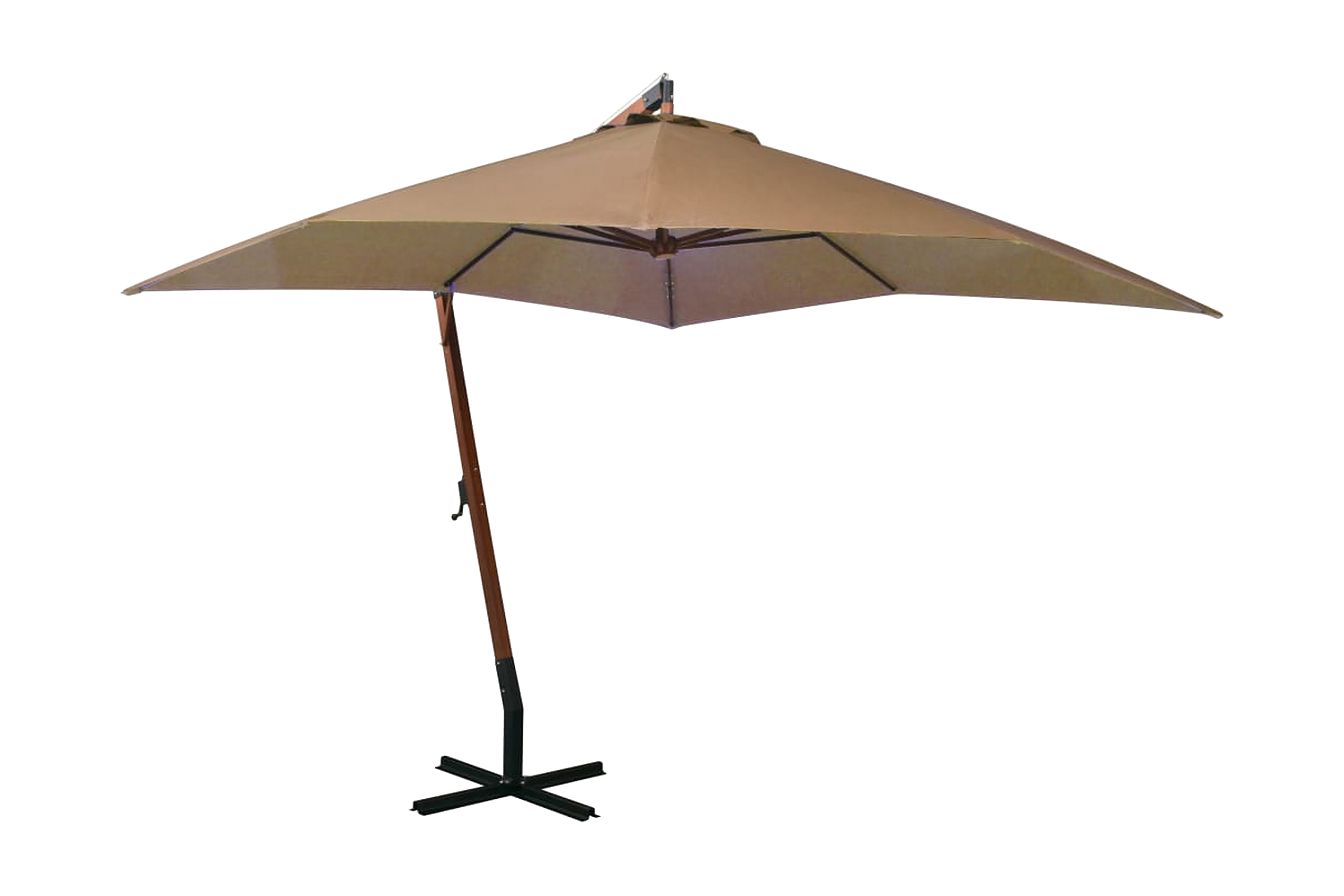 Be Basic Hengende parasoll med stolpe gråbrun 3x3 m heltre gran - Taupe