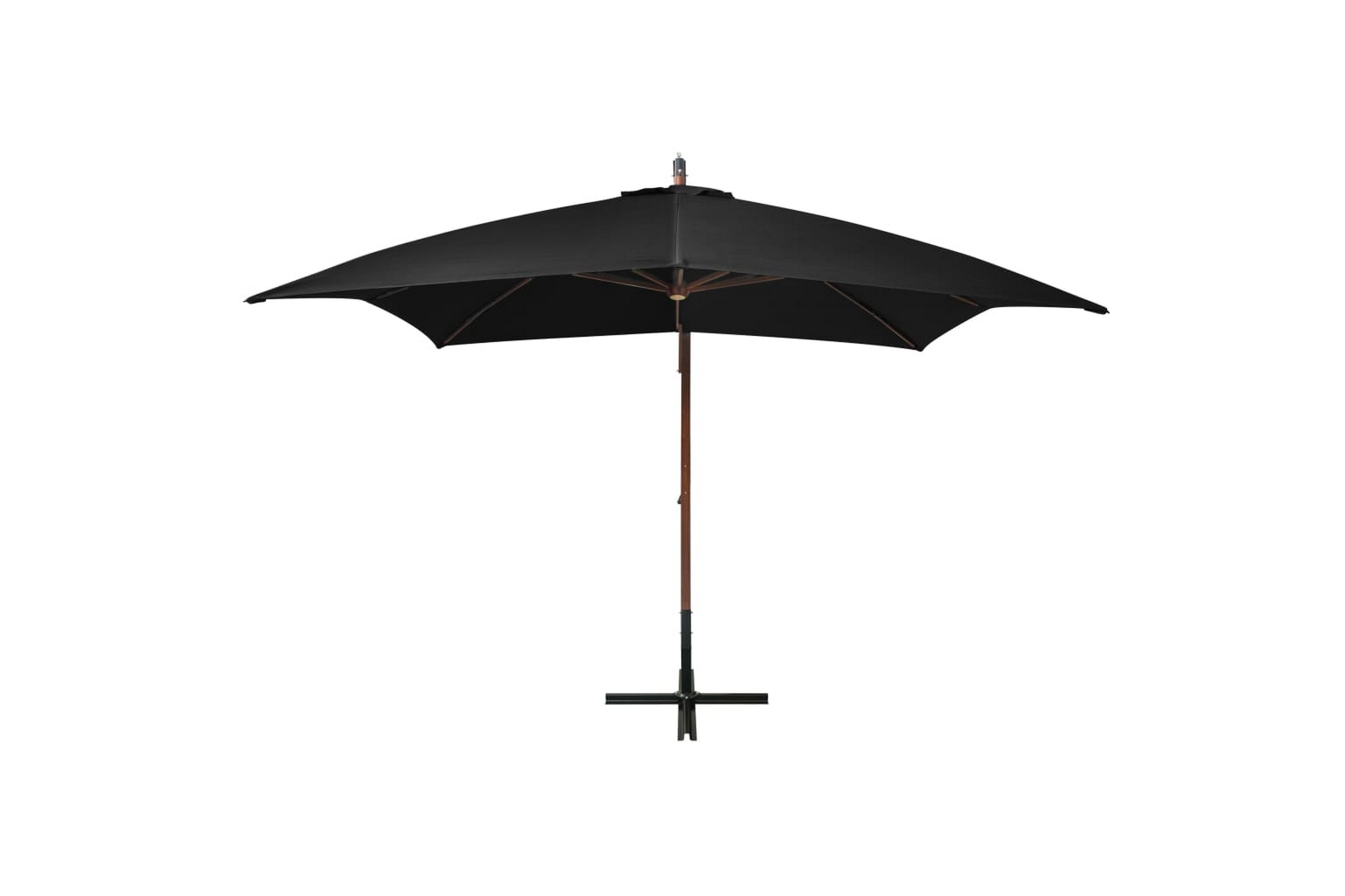 Be Basic Hengende parasoll med stolpe svart 3x3 m heltre gran - Svart