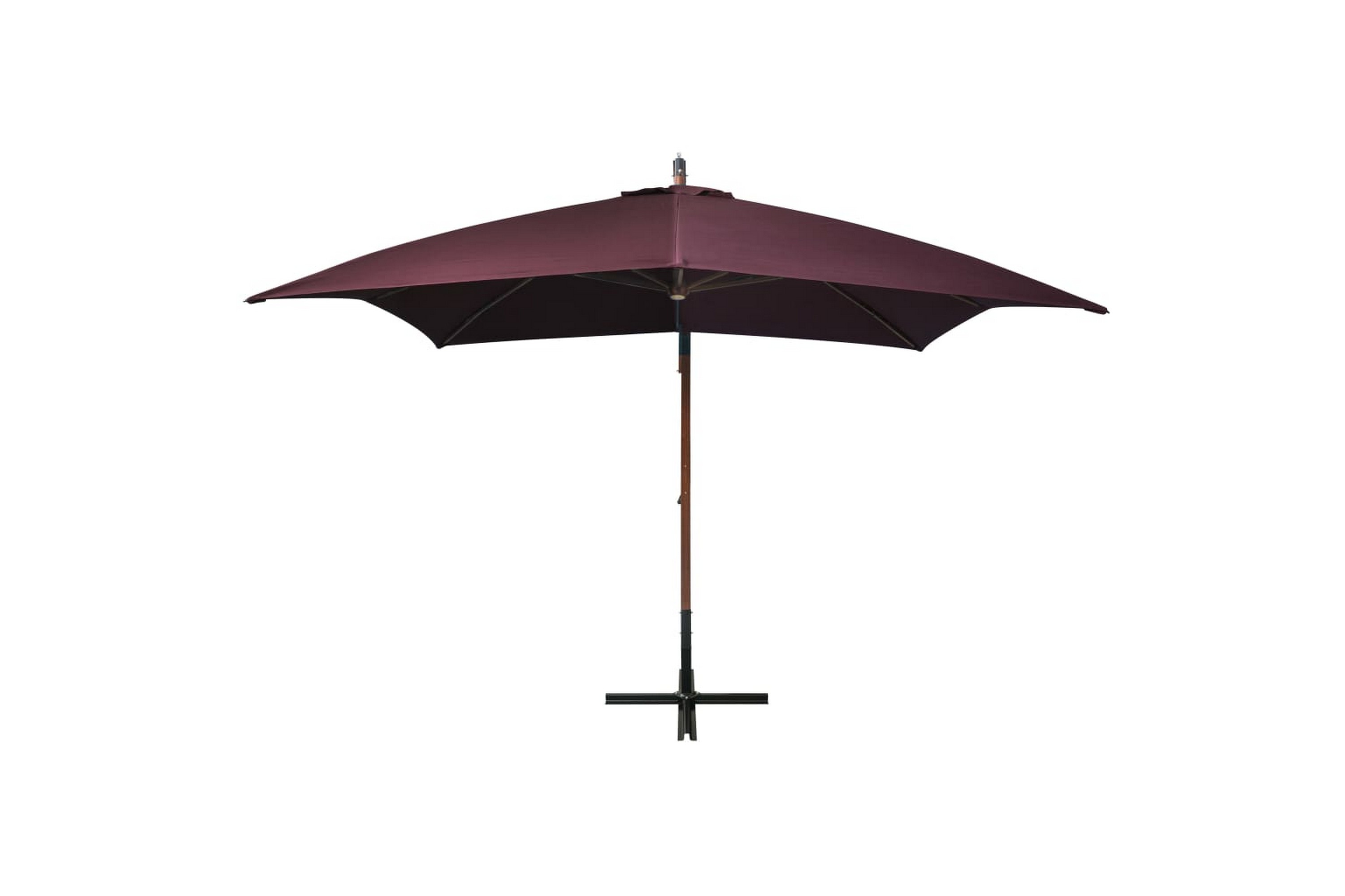 Be Basic Hengende parasoll med stolpe vinrød 3x3 m heltre gran - Rød