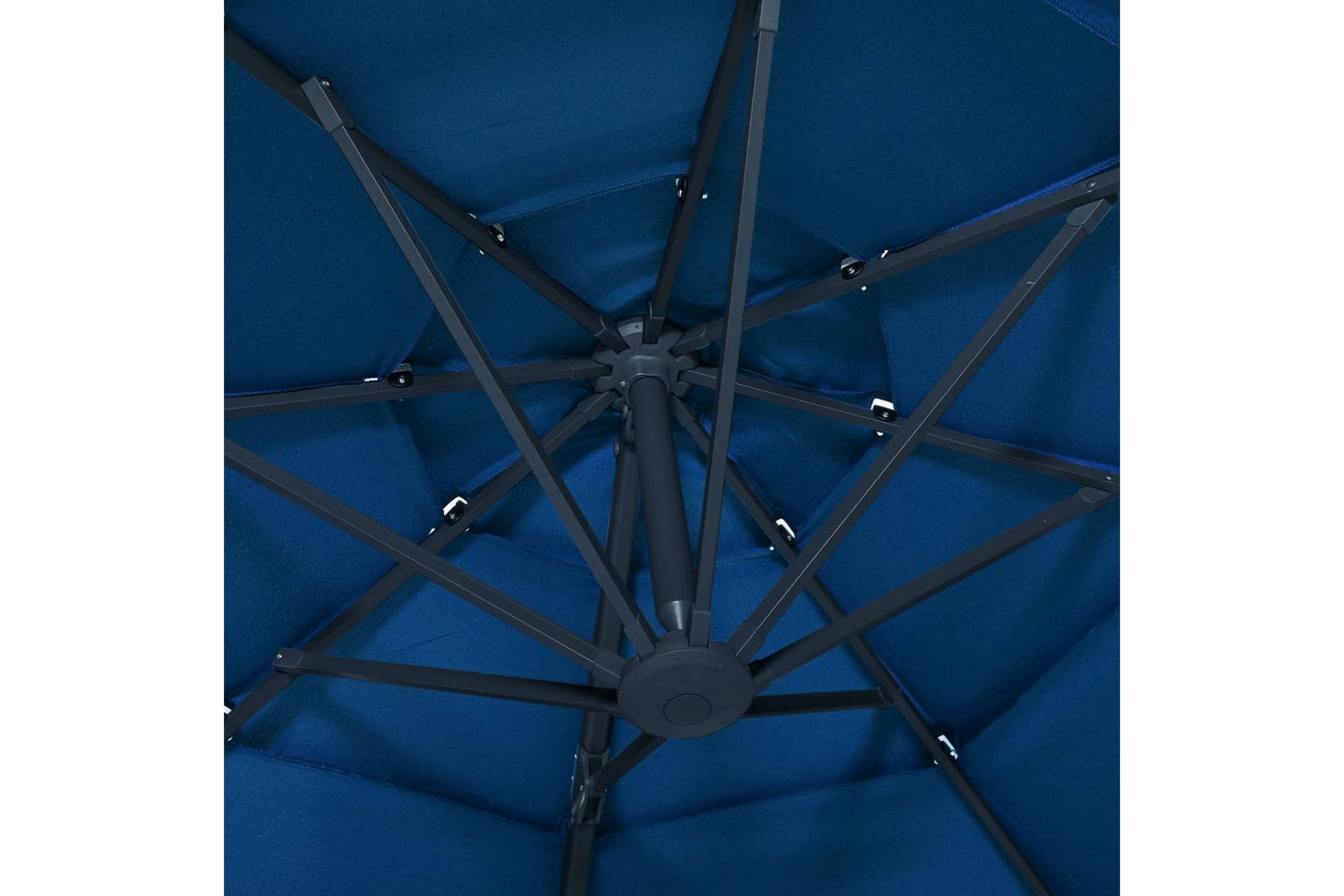 Parasoll med aluminiumsstang 4 nivåer 3x3 m asurblå - Blå