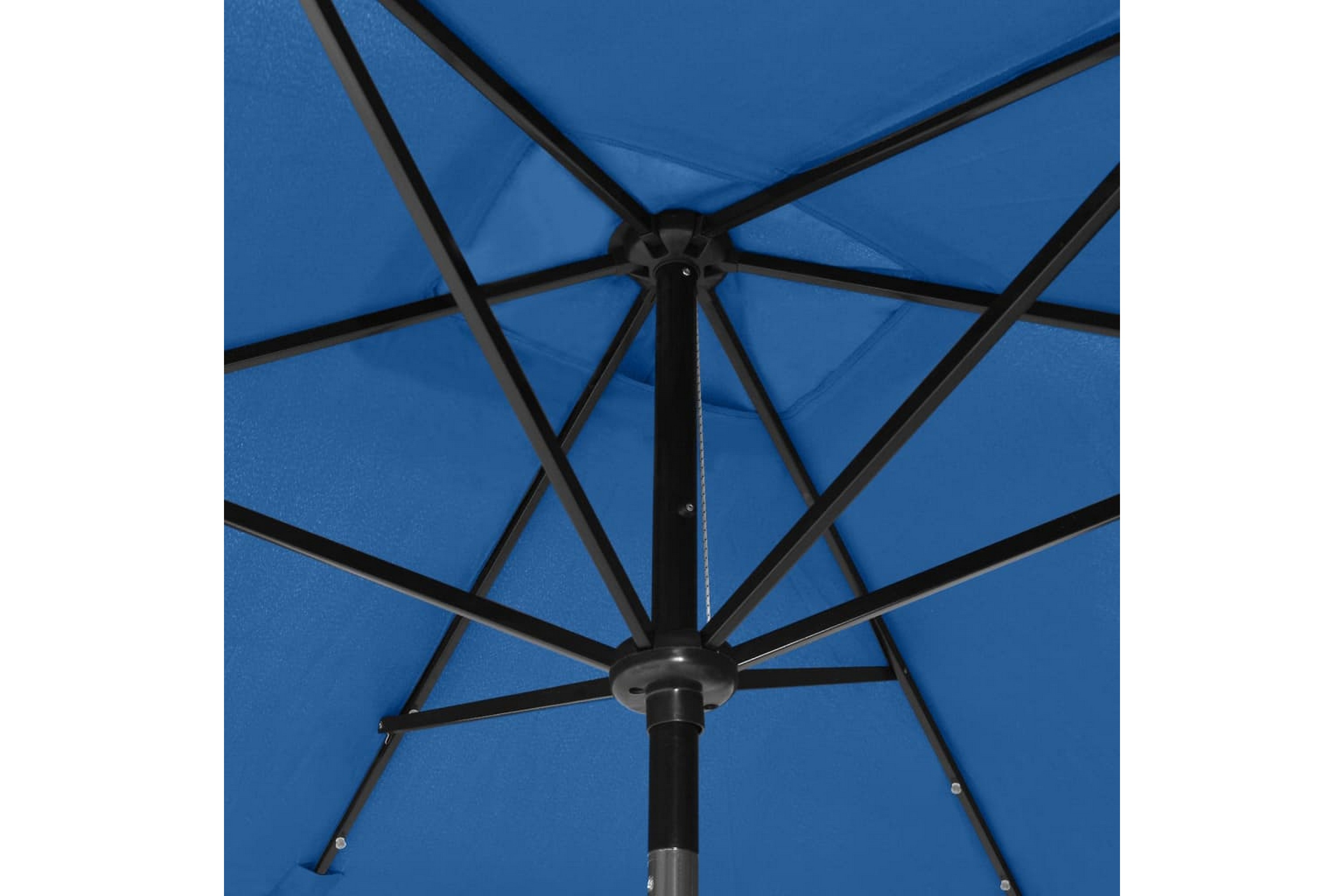 Be Basic Parasoll med lysdioder og stålstang asurblå 2x3 m -