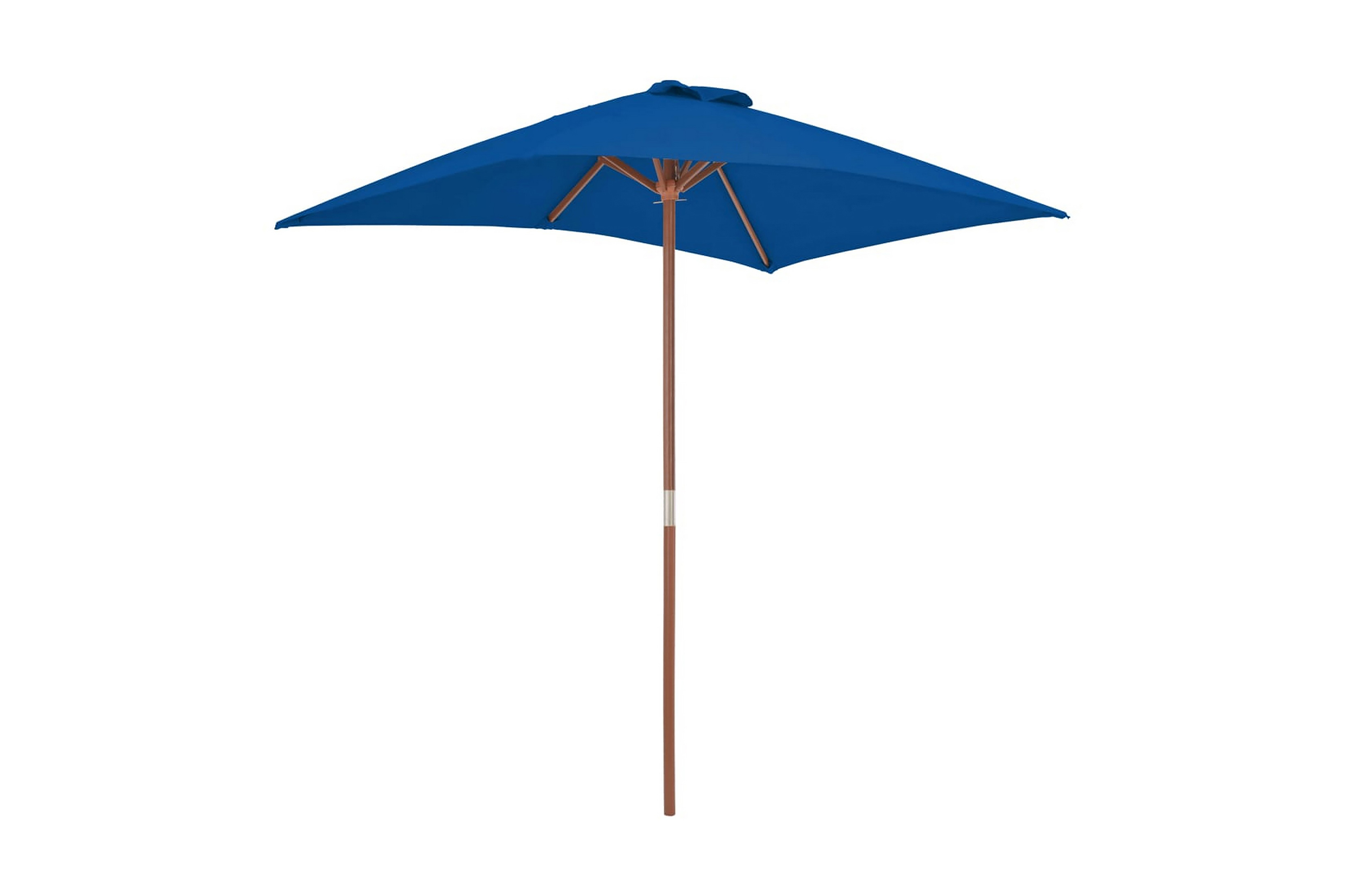 Be Basic Parasoll med trestang 150x200 cm blå - Blå