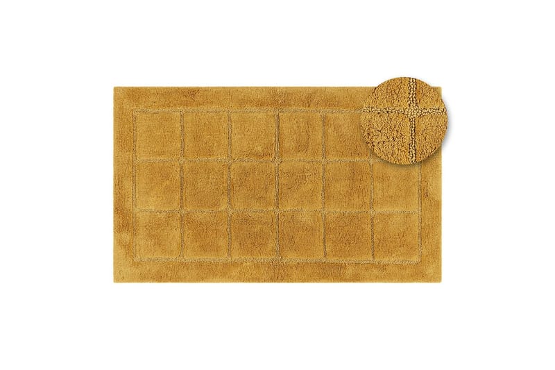 Baderomsmatte Kvadrat - 50x80 cm, Gul - Interiør - Baderomsinnredning - Baderomskrakker