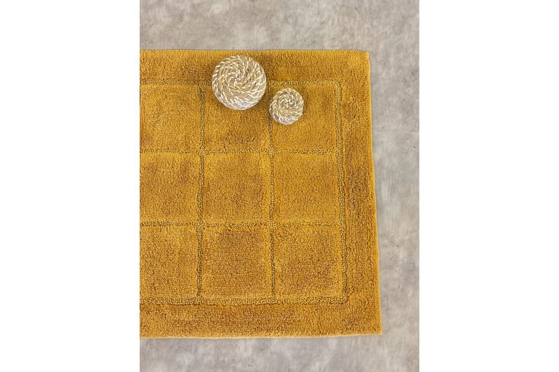 Baderomsmatte Kvadrat - 50x80 cm, Gul - Interiør - Baderomsinnredning - Baderomskrakker