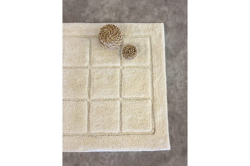 Baderomsmatte Kvadrat - 50x80 cm, Krem - Interiør - Baderomsinnredning - Baderomskrakker