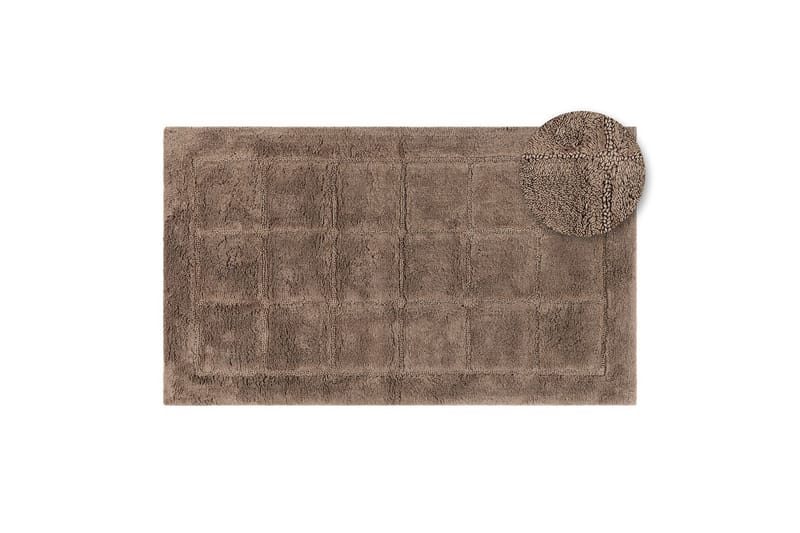Baderomsmatte Kvadrat - 50x80 cm, Mørk Lin - Interiør - Baderomsinnredning - Baderomskrakker