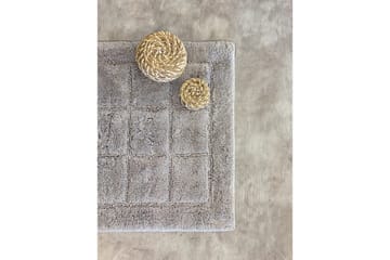 Baderomsmatte Kvadrat - 50x80 cm/Sølv - Tekstiler & tepper - Teppe & matte - Små tepper