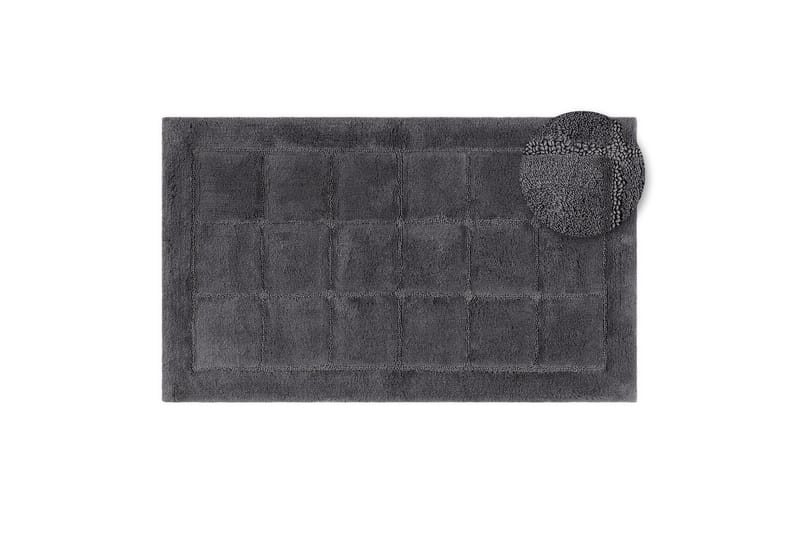 Baderomsmatte Kvadrat - 70x120 cm, Grå - Interiør - Baderomsinnredning - Baderomskrakker