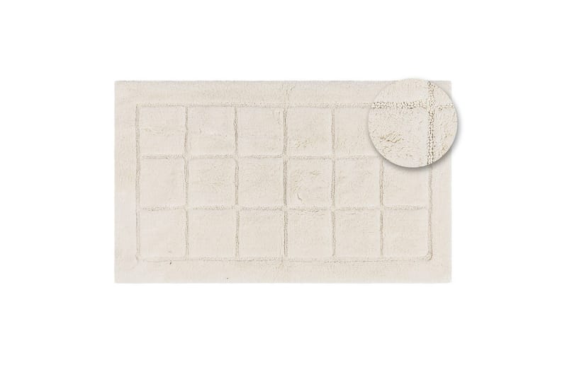 Baderomsmatte Kvadrat - 70x120 cm, Krem - Interiør - Baderomsinnredning - Baderomskrakker