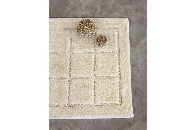 Baderomsmatte Kvadrat - 70x120 cm, Krem - Tekstiler & tepper - Teppe & matte - Baderomsmatte