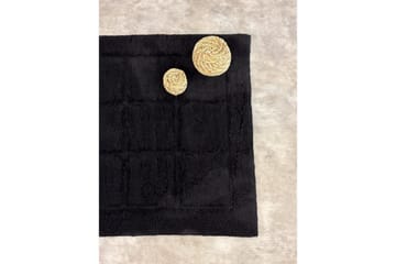 Baderomsmatte Kvadrat - 70x120 cm, Svart - Interiør - Baderomsinnredning - Baderomskrakker