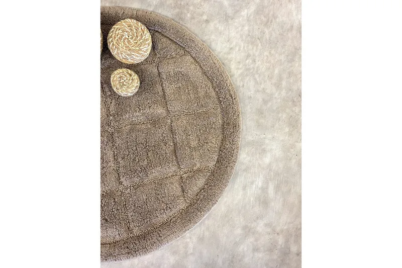 Baderomsmatte Kvadrat - 80x80 cm, Mørk Lin - Tekstiler & tepper - Teppe & matte - Baderomsmatte