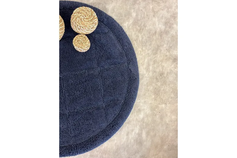 Baderomsmatte Kvadrat - 80x80 cm, Marineblå - Tekstiler & tepper - Teppe & matte - Baderomsmatte