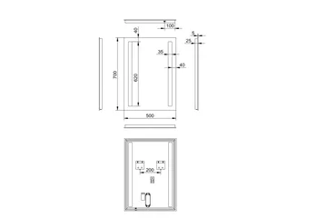Allejaure Baderomsspeil 70 cm LED-Lys - Interiør - Baderomsinnredning - Baderomsspeil