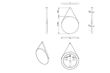 Allejaure Speil 50 cm Rundt - Kobber - Interiør - Baderomsinnredning - Baderomsspeil