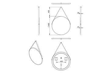 Allejaure Speil 80 cm Rundt - Gull - Interiør - Baderomsinnredning - Baderomsspeil