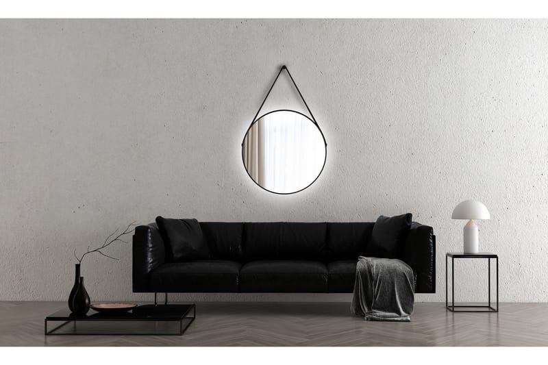 Allejaure Speil 80 cm Rundt - Svart - Interiør - Baderomsinnredning - Baderomsspeil