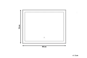 Argens Speil 70x90 cm LED - Sølv - Interiør - Baderomsinnredning - Baderomsspeil