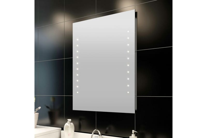 Bad speil med LED-lyser (60 x 80 cm) - Sølv - Baderomsspeil med belysning - Speil - Baderomsspeil