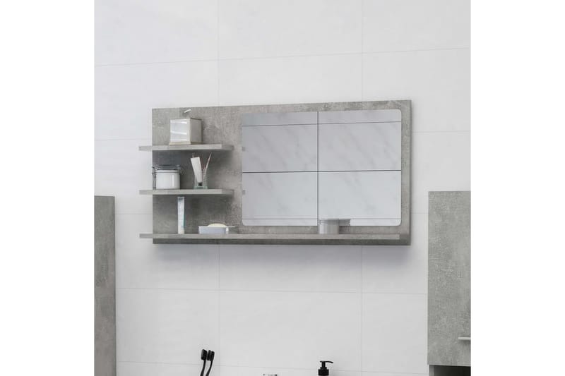 Baderomsspeil betonggrå 90x10,5x45 cm sponplate - Grå - Speil - Baderomsspeil