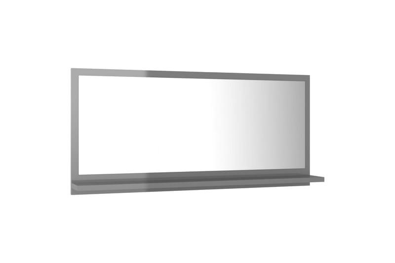 Baderomsspeil høyglans grå 80x10,5x37 cm sponplate - Grå - Speil - Baderomsspeil