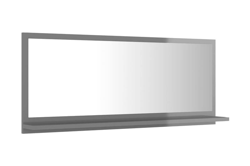 Baderomsspeil høyglans grå 90x10,5x37 cm sponplate - Grå - Speil - Baderomsspeil