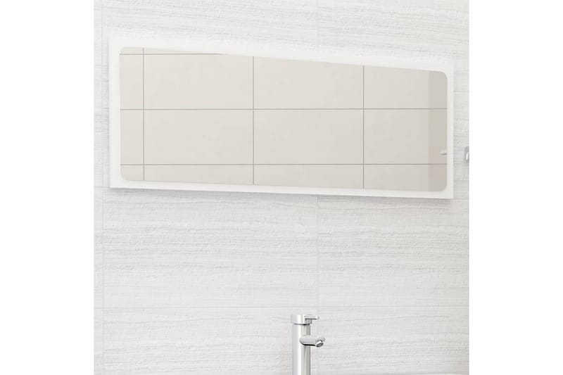 Baderomsspeil høyglans hvit 100x1,5x37 cm sponplate - Hvit - Speil - Baderomsspeil