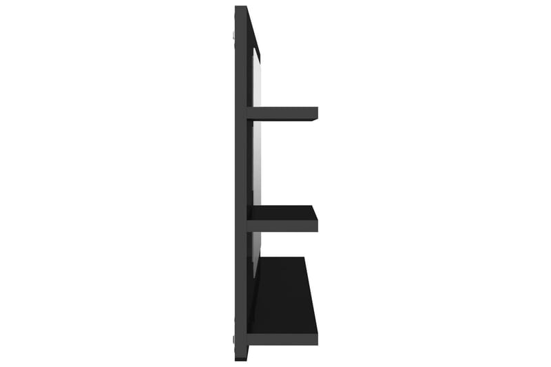 Baderomsspeil høyglans svart 90x10,5x45 cm sponplate - Svart - Speil - Baderomsspeil