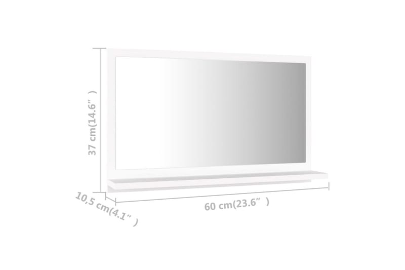 Baderomsspeil hvit 60x10,5x37 cm sponplate - Hvit - Speil - Baderomsspeil