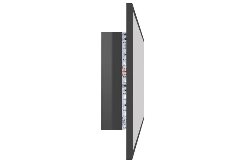 Baderomsspeil LED 100x8,5x37 cm sponplate høyglans grå - Grå - Speil - Baderomsspeil